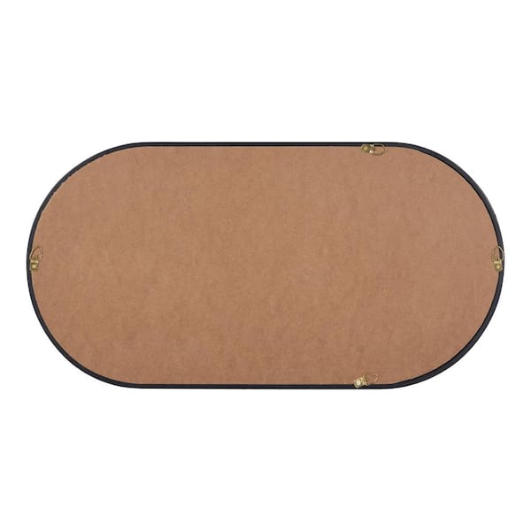 Travis 30.13 in. H x 20.13 in. W Modern Oval Framed Gold Wall Mirror