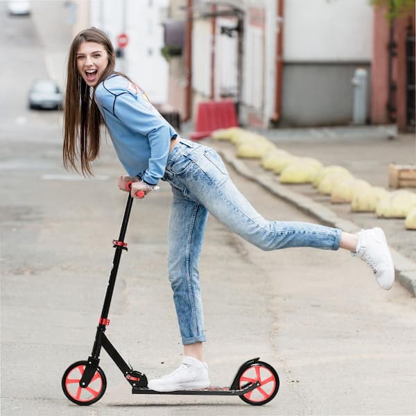 37.25 in. Folding Kick Scooter for 12-Years and Up for Adults and Teens, Push Scooter with Height Adjustable Handlebar
