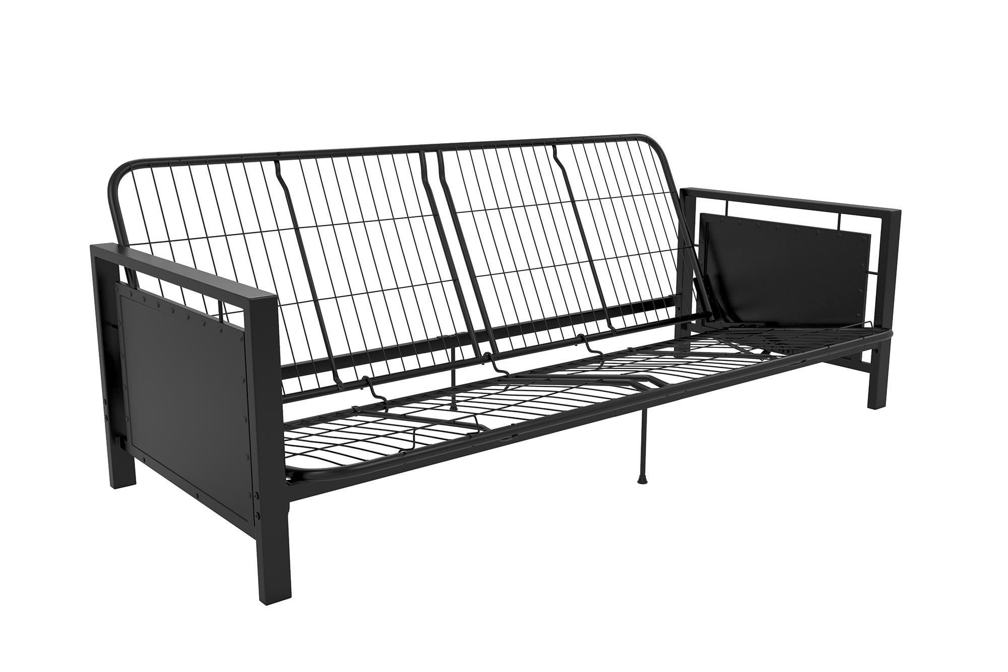 DHP Henley Metal Arm Futon Frame, Black Metal