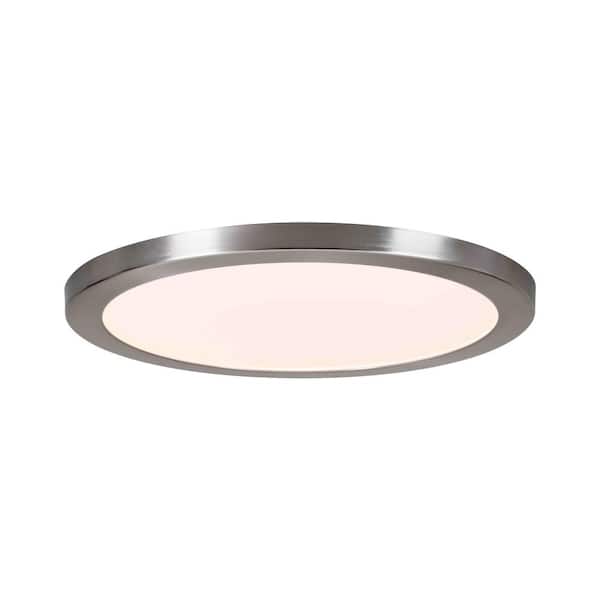 13 in. New Ultra-Low Profile Edgelit 5CCT Selectable LED Flush Mount Brushed Nickel (2-Pack)