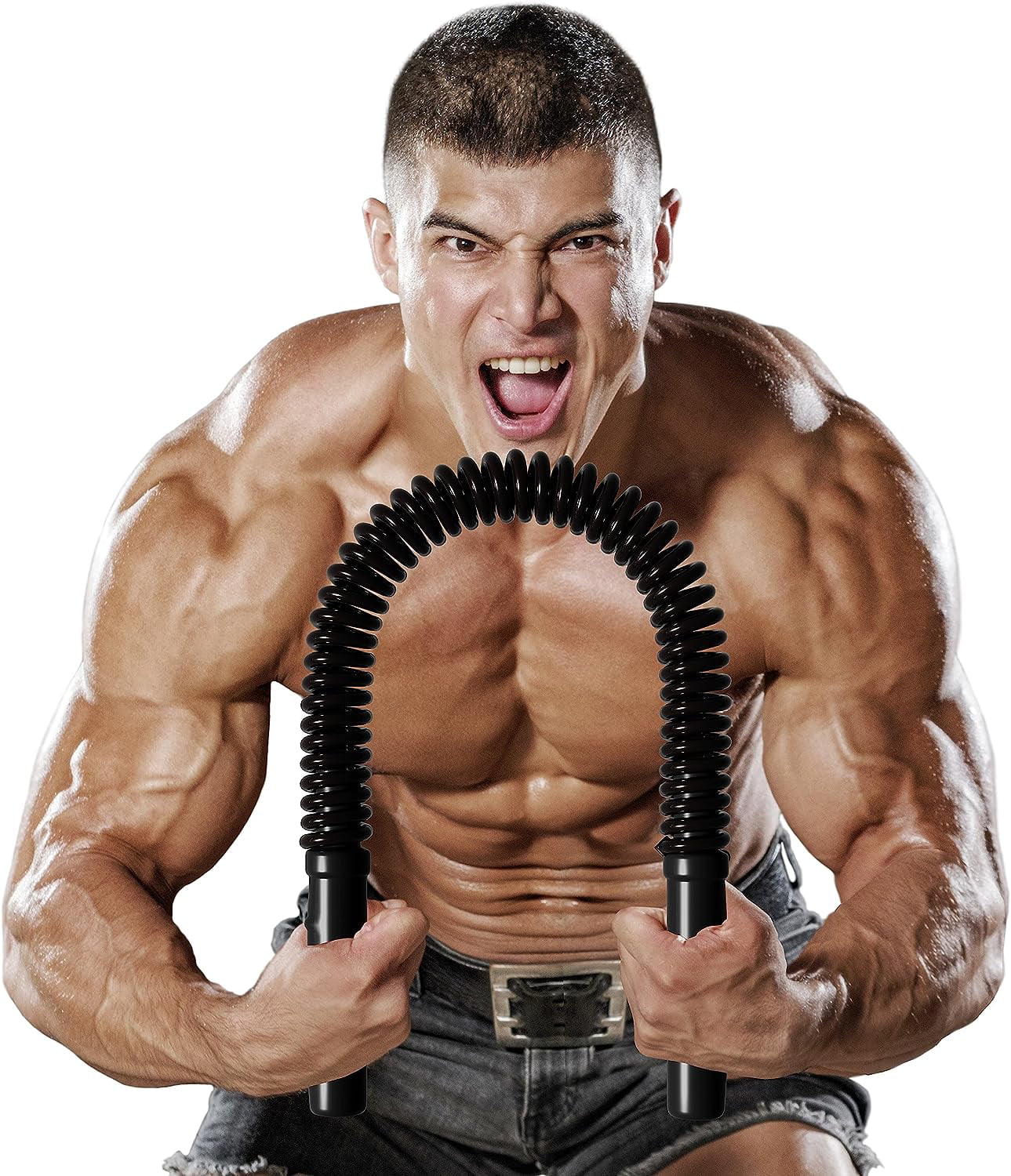 Zenooze Spring Power Twister Flex Bar, The Ultimate Upper Body Exercise Equipment 55-120 lbs