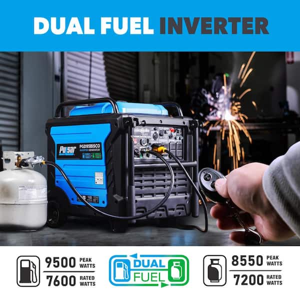 9,500-Watt Super Quiet Dual Fuel Inverter Generator with CO Alert and Remote Start
