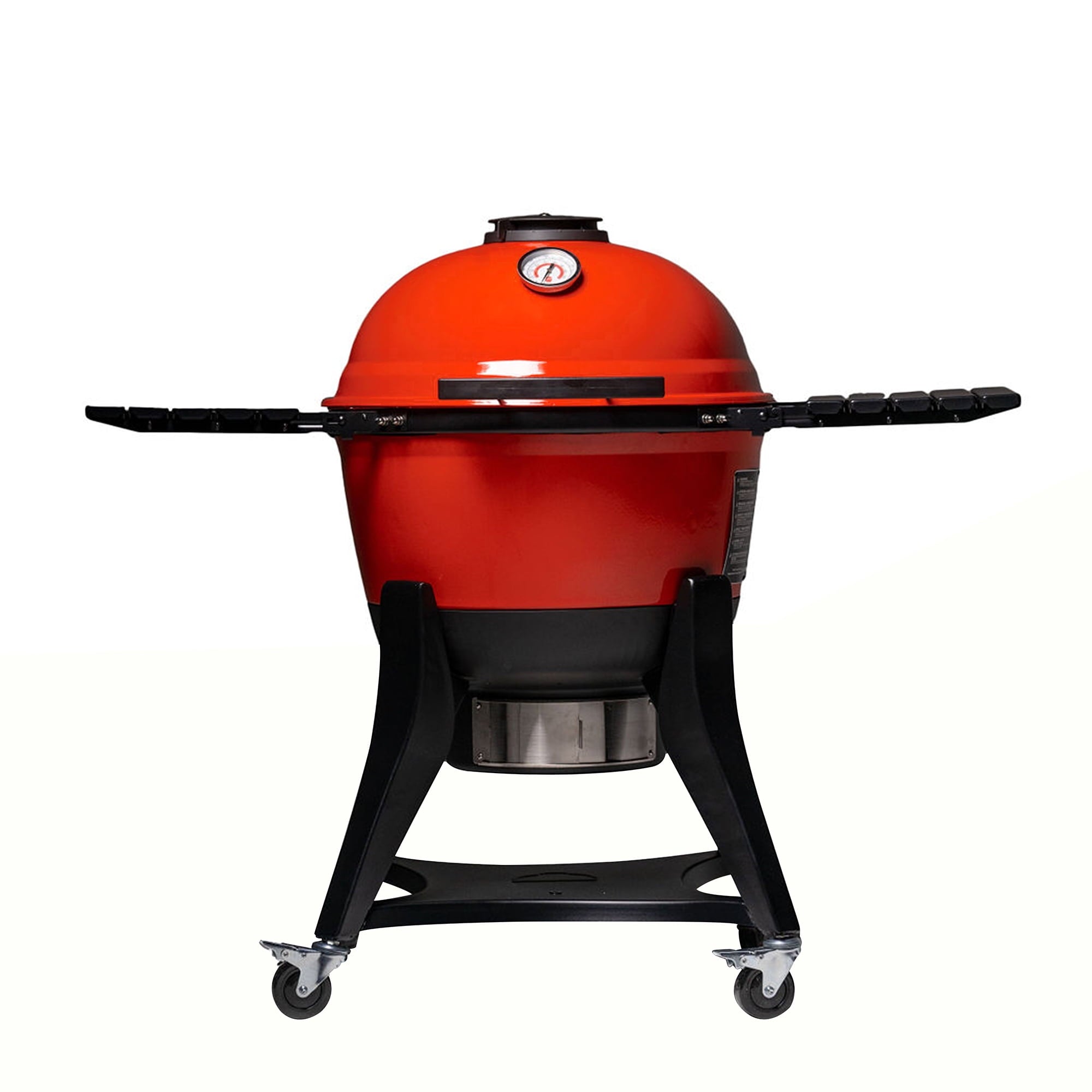 Kamado Joe Kettle Joe 22 in. Charcoal Grill in Red with Hinged Lid, Cart, and Side Shelves