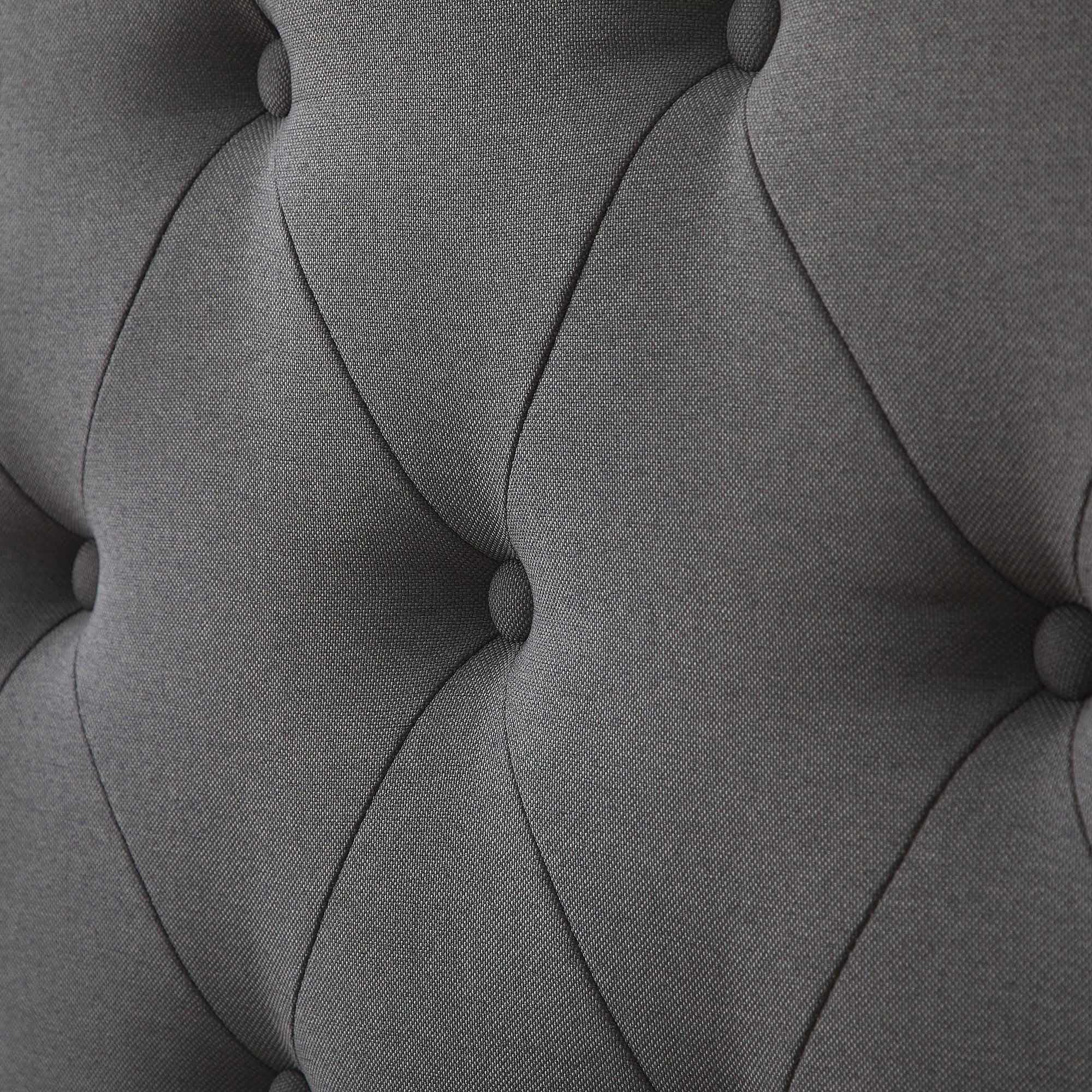 Rest Haven Button Tufted Upholstered Headboard, Queen, Charcoal