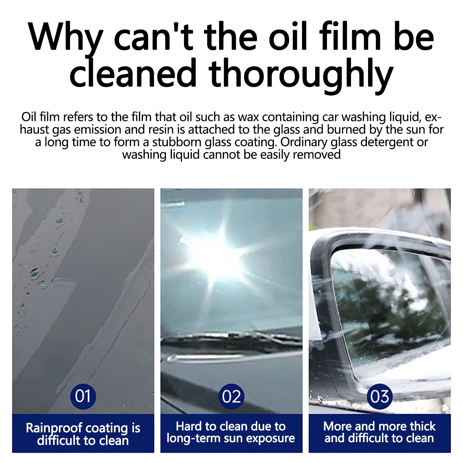 Suncoda Kitchen Supplies Car Oil Film Remover Car Window Glass Cleaning Paste Descaling Cleaning Agent Windshield Remover