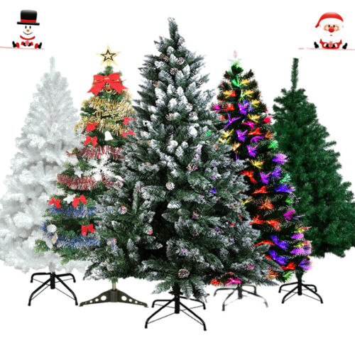 4/5/6/7ft Christmas Tree Artificial with LED Lights Xmas Pre Lit Decorations US
