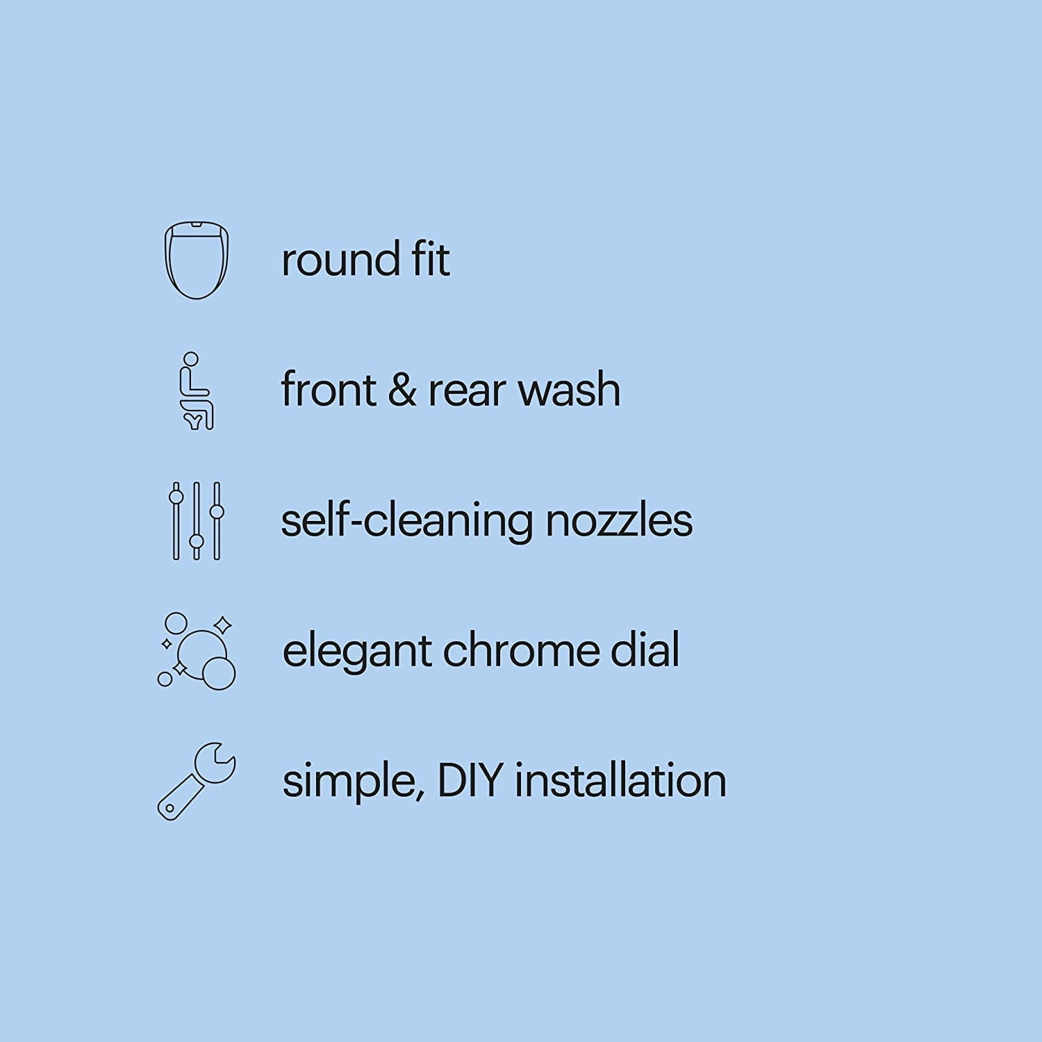 Brondell Swash Ecoseat White Round Bidet System