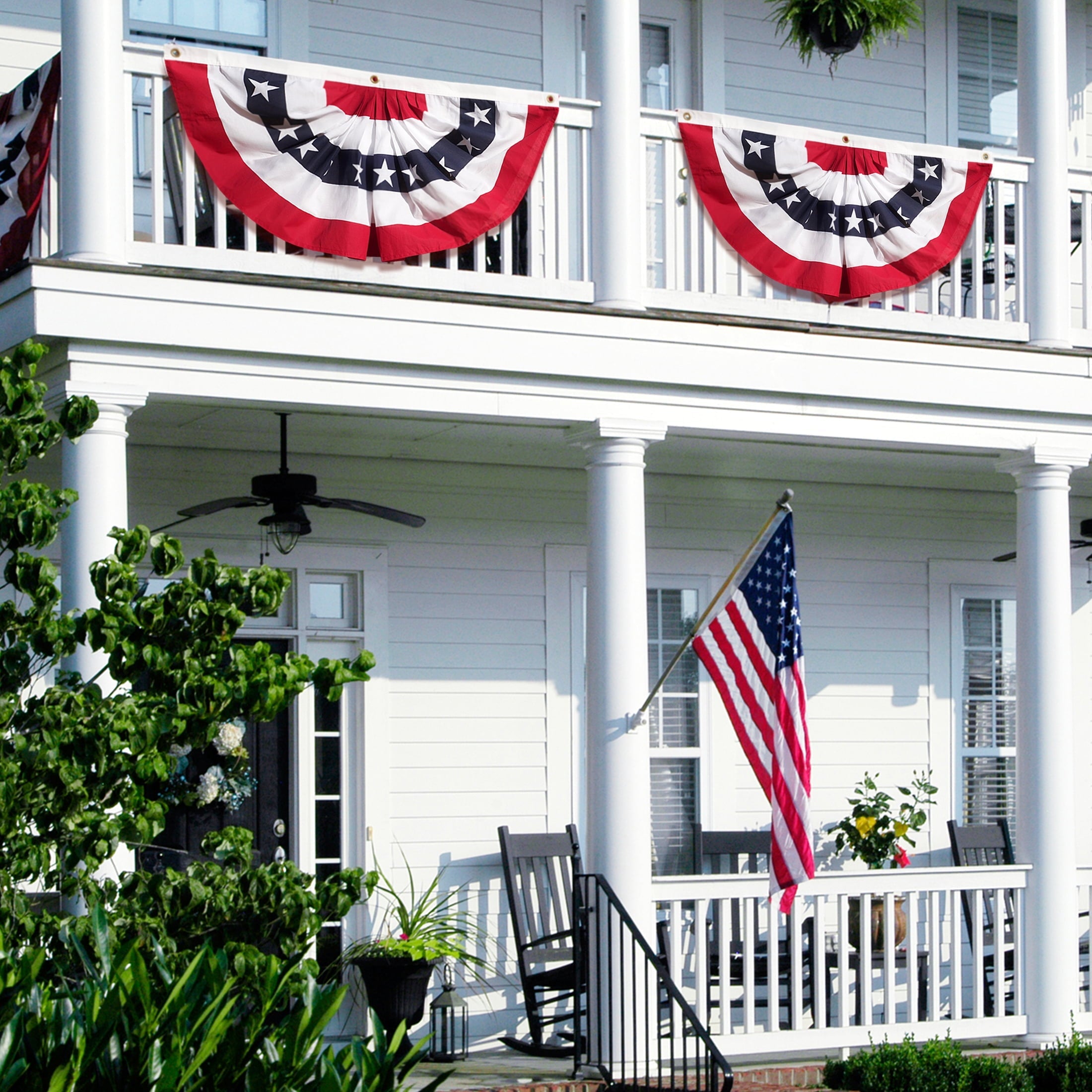 American Pleated Fan with Stars and Stripes by Annin, 3’ x 6’