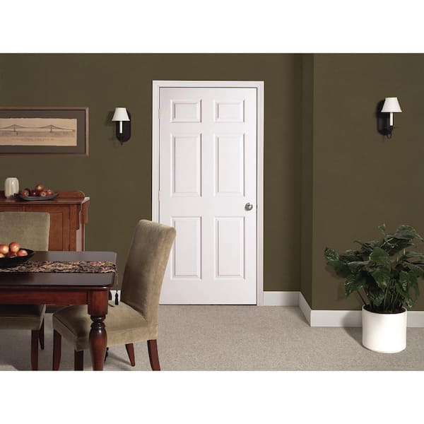 36 in. x 80 in. 6 Panel Colonist Primed Textured Molded Composite MDF Interior Door Slab