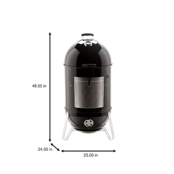 22 in. Smokey Mountain Cooker Smoker in Black with Cover and Built-In Thermometer