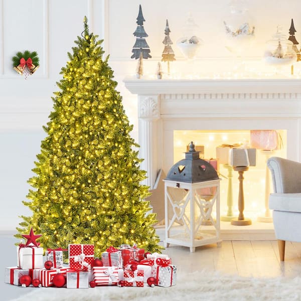 6 ft. Pre-Lit LED Light Artificial Christmas Tree Fir with 8 Flash Modes Patio