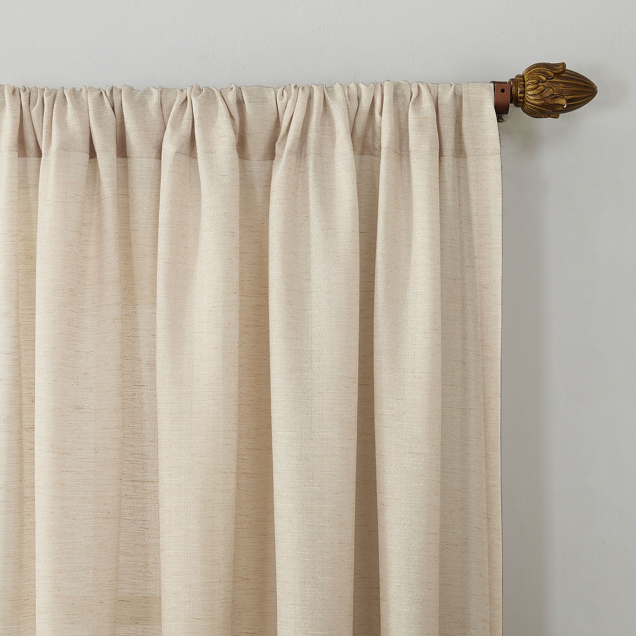 No. 918 Daniela Linen Blend Textured Semi-Sheer Rod Pocket Curtain Panel, 54