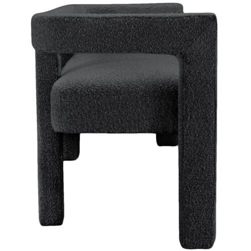 Meridian Furniture Athena Black Boucle Fabric Bench