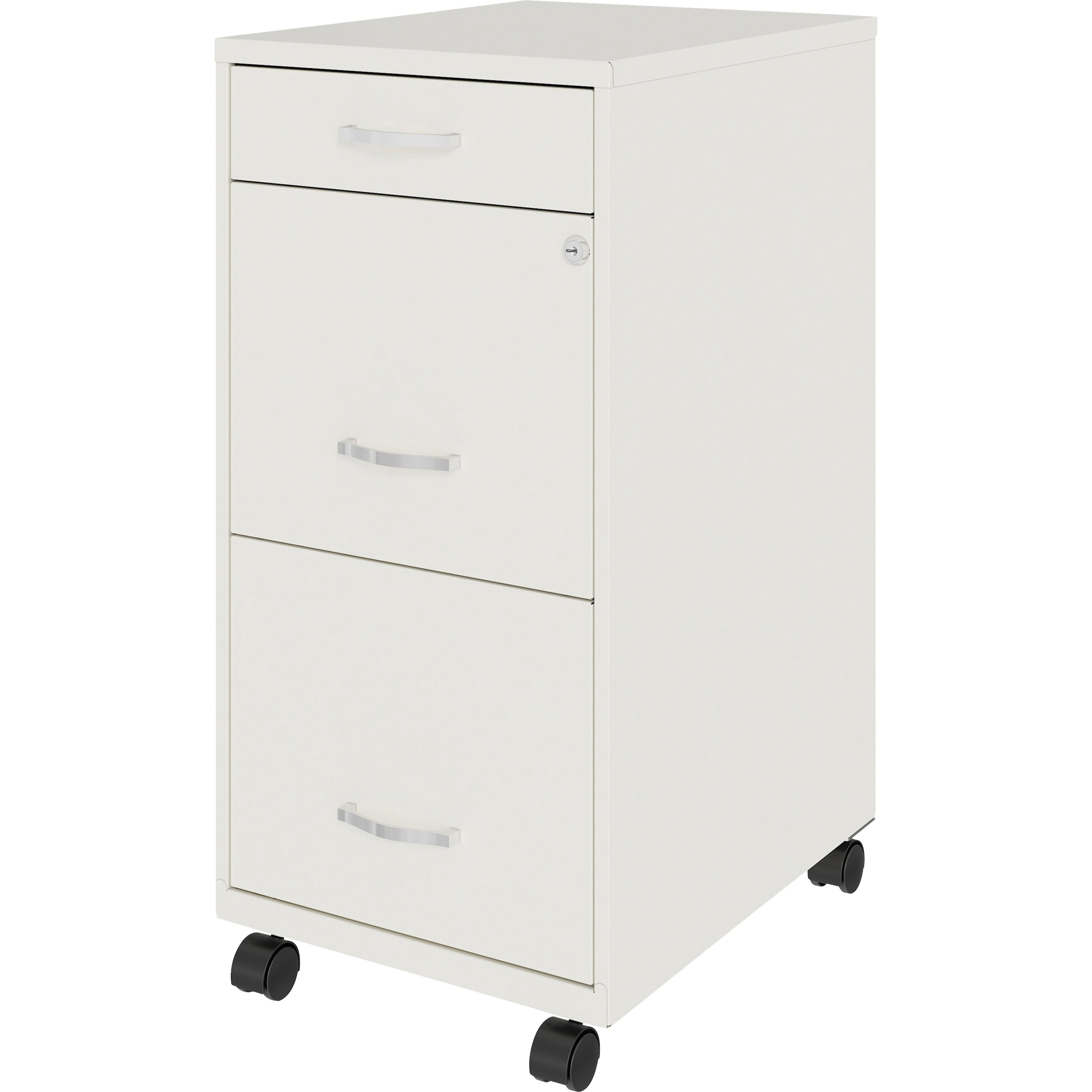 Lorell LLR00060WE SOHO File & File Mobile File Cabinet, White - 3 Drawer