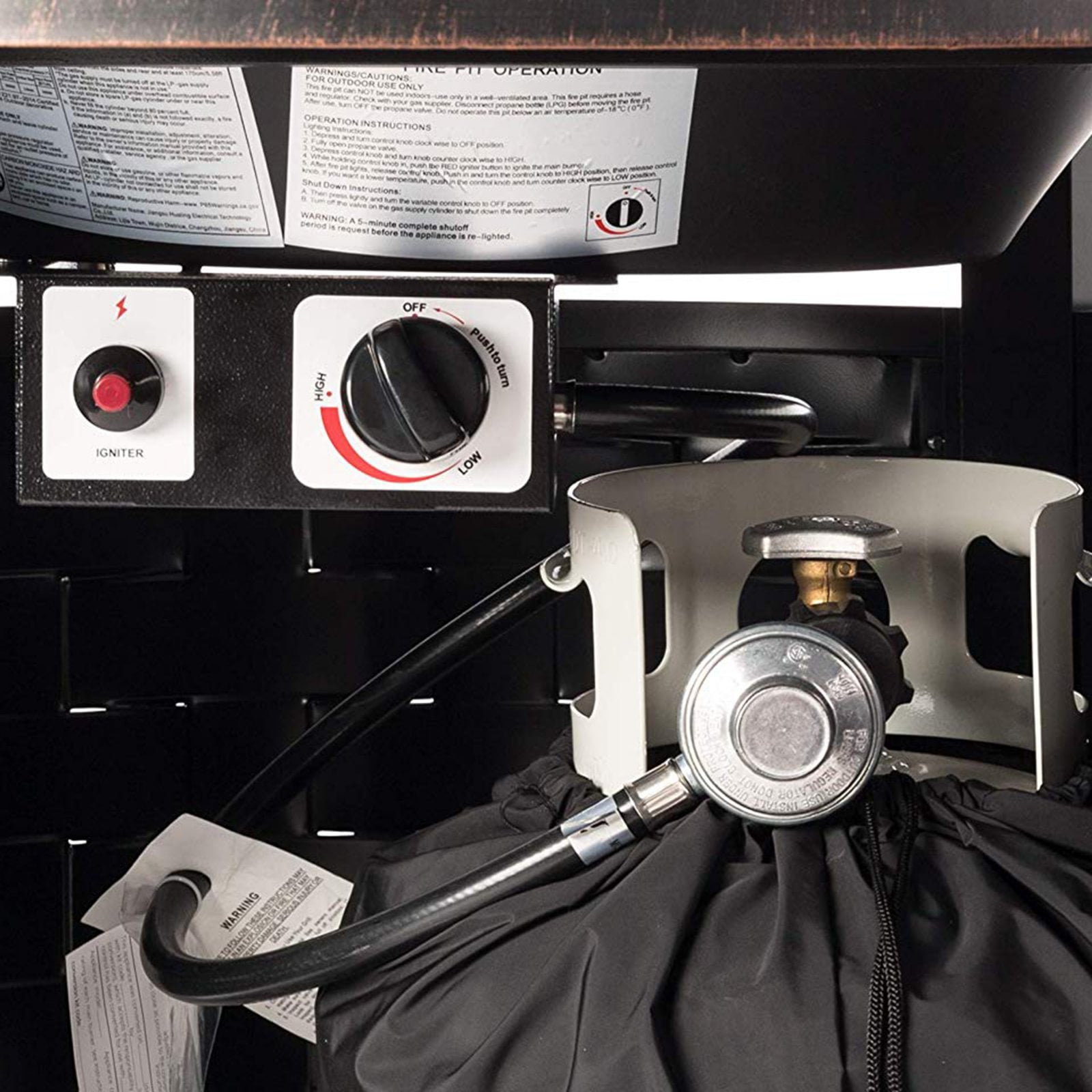 Oakland Living Dubai 44 in. Round Propane Fire Pit Table