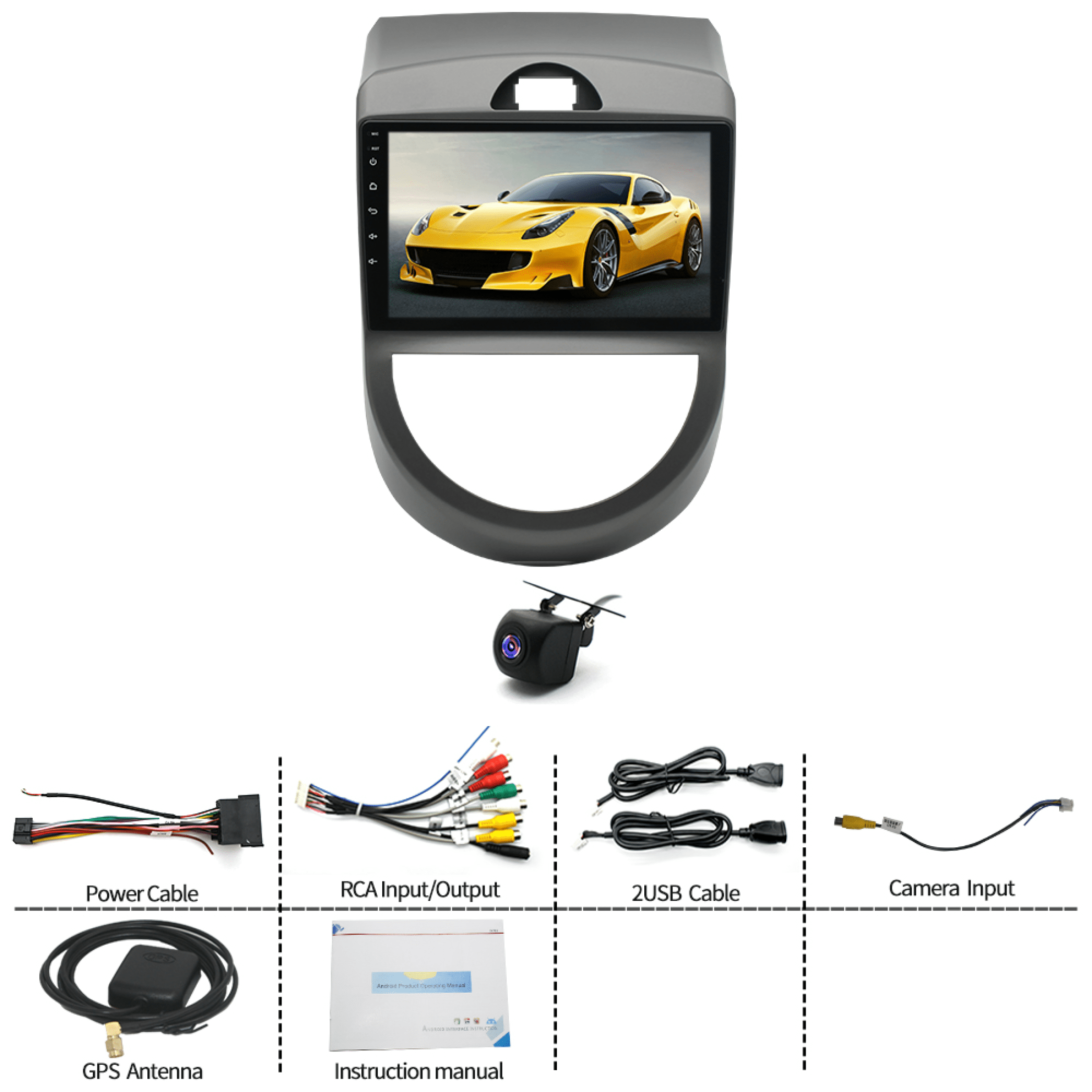 Wireless CarPlay for KIA Soul 2008-2013 Navigation Multimedia GPS System Backup Camera 9 Inch Android 12 Car Radio DSP Stereo Player Built-in DSP