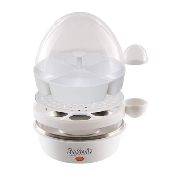 Egg Genie 7-Egg White Electric Egg Cooker with Built-In Timer