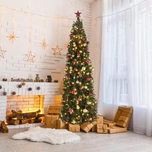 7.5Ft Pre-lit Artificial Christmas Tree Automatic with Colorful 350 LED Lights