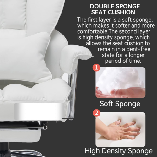 Desk Office Chair Big High Back Chair PU Leather Computer Chair Managerial Execu