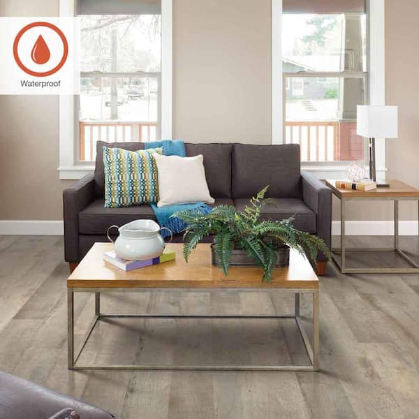 Outlast+ Rustic Wood 12 mm T x 7.4 in. W Waterproof Laminate Wood Flooring (16.9 sqft/case)