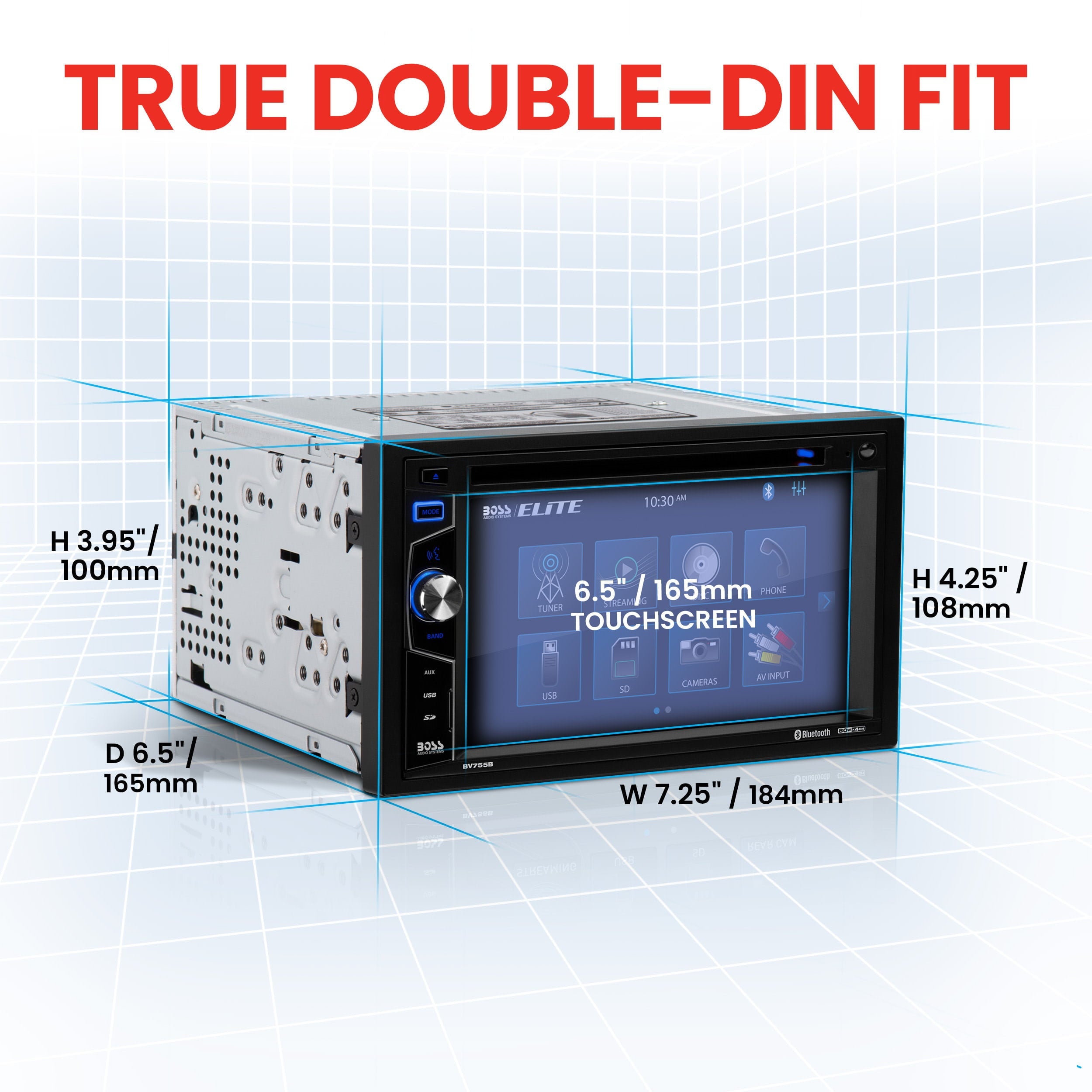 BOSS Audio Systems Elite BV755B Car DVD Player, Bluetooth, 6.2 Inch Touchscreen