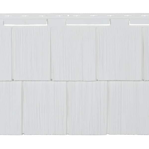 NovikShake 14.5 in. x 48.75 in. RS RoughSawn Shake Polymer Siding in White (12 Panels Per Box, 48.8 sq. ft.)