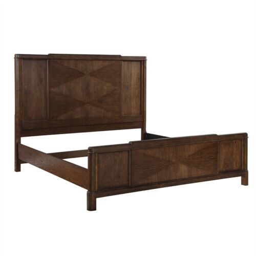 Milan Walnut Brown Wood King Bed