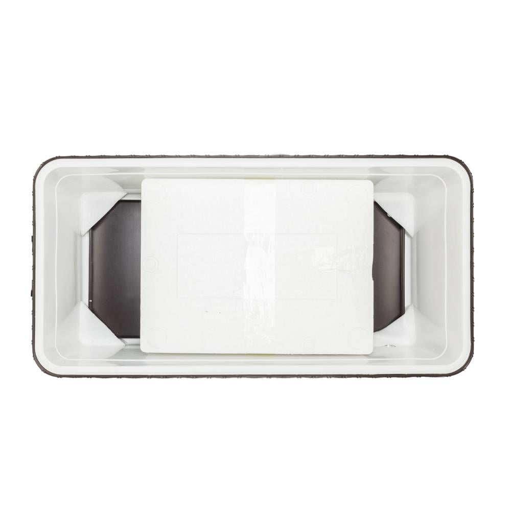 OverPatio 80QT Rattan Square Legs Cooler Cart with Shelf