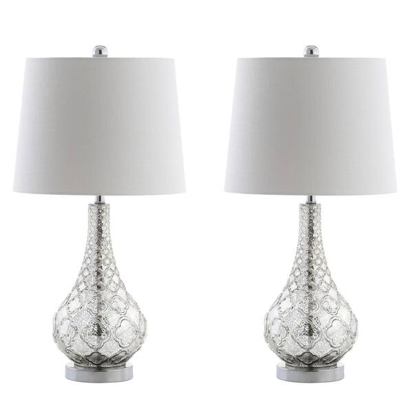 Darren 25.5 in. Mercury Silver Glass Table Lamp (Set of 2)