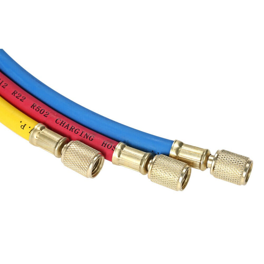 3 Pcs Manifold Gauge Set HVAC AC Refrigeration Hoses R12 R22 R502
