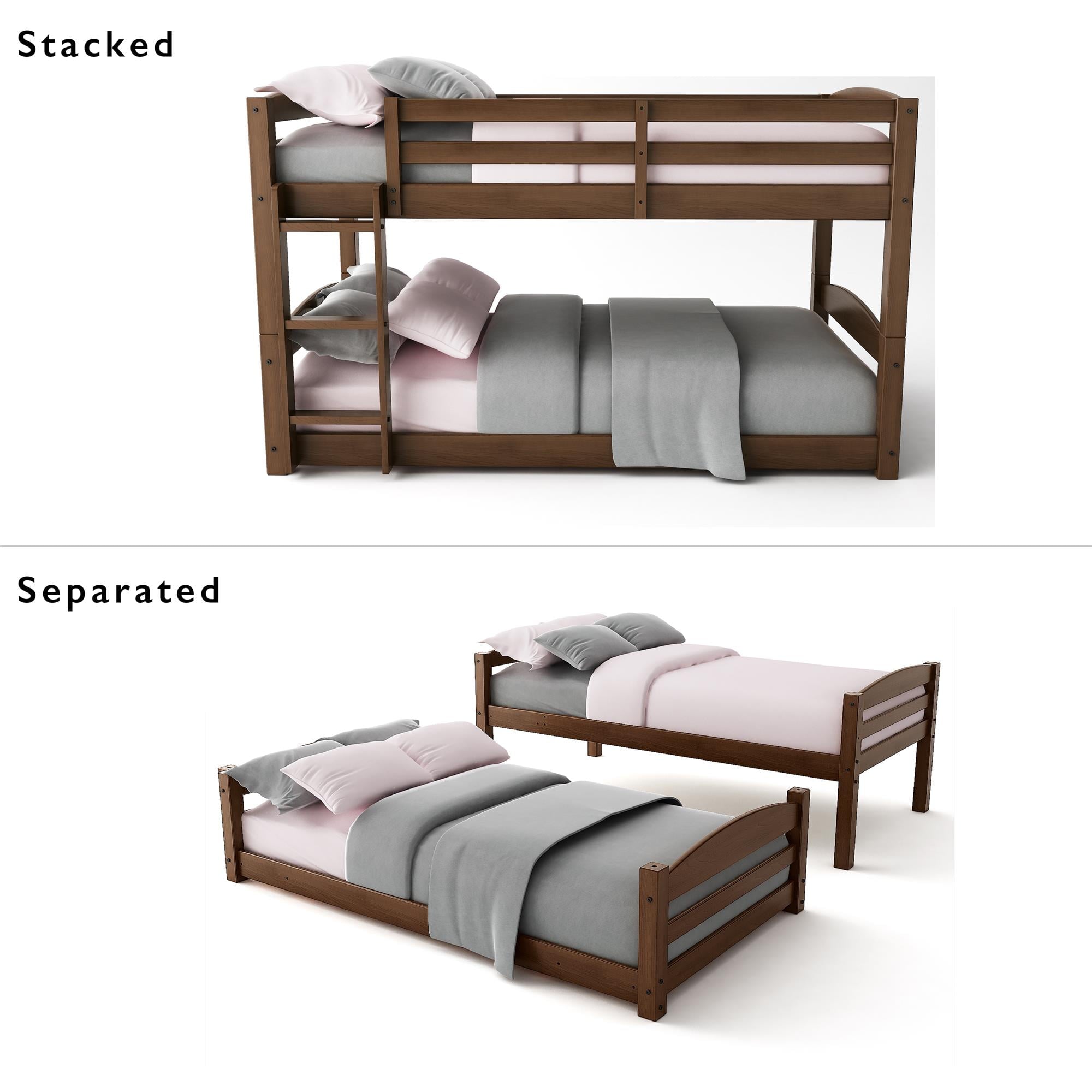 Better Homes and Gardens Tristan Twin Bunk Bed, Mocha