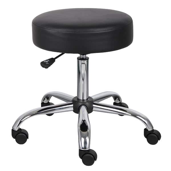 WorkPro Black/Chrome Antimicrobial Vinyl Medical Stool