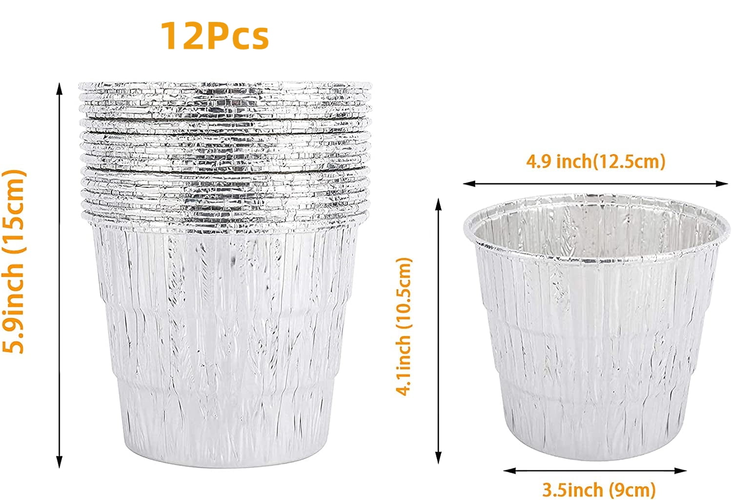 Scheam Grease Drip Metal Bucket with 12Pcs Disposable Foil Liner Kit Replacement Parts for Traeger Assecories HDW152 BAC407z, for Pit Boss 67292, Also Fits Most Wood Pellets Grill or Smoker(Silver)