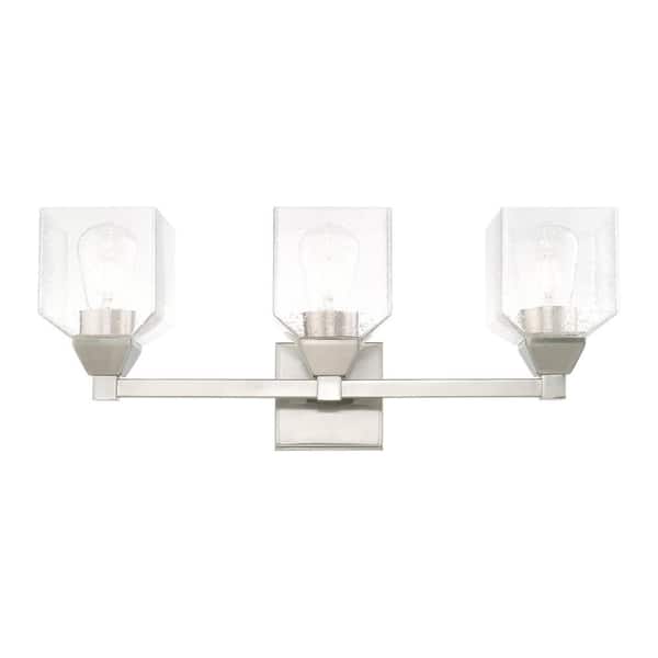 Aragon 3 Light Brushed Nickel Bath Vanity