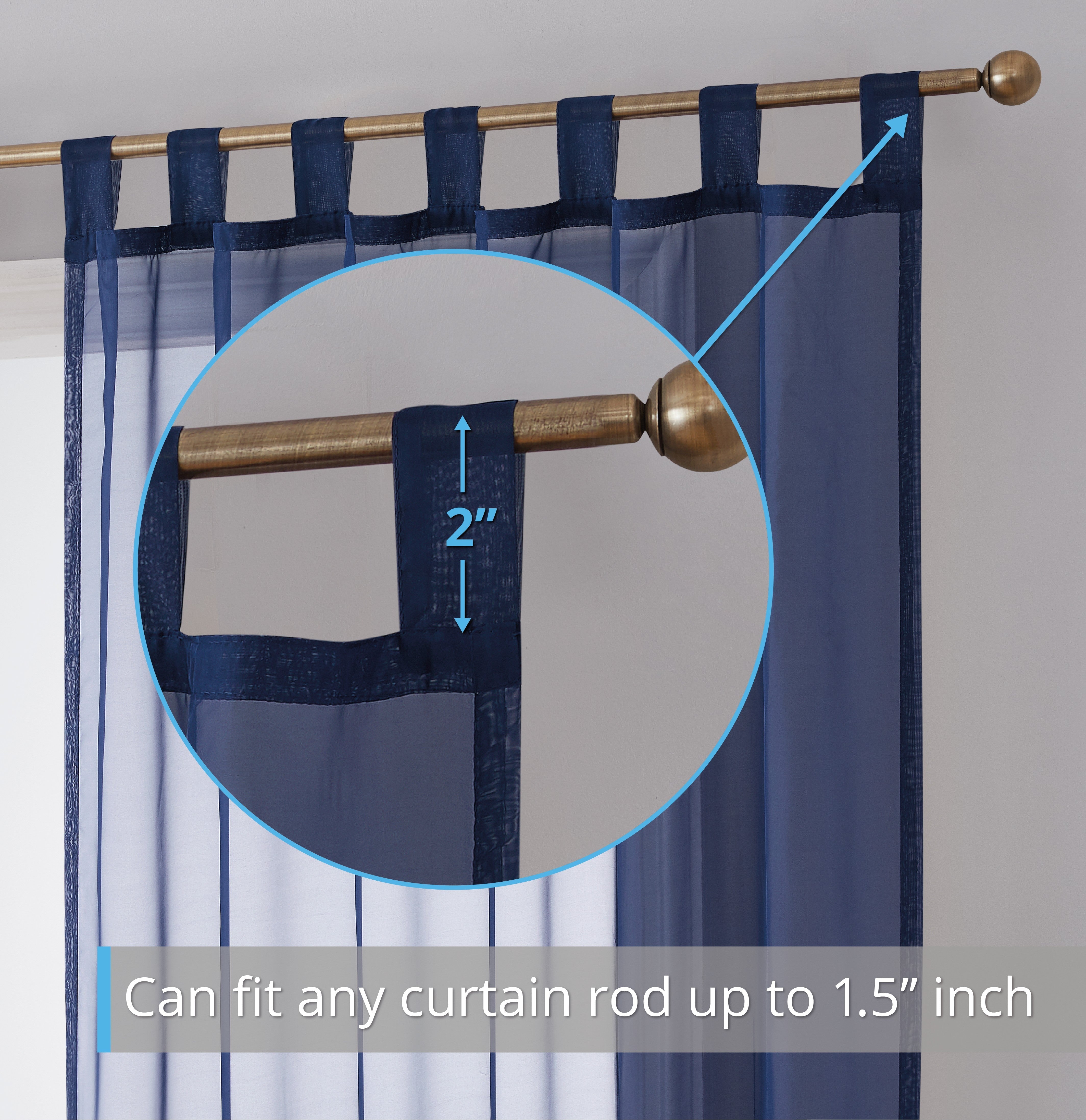 Lucento Sheer Tab Top Curtain Panels