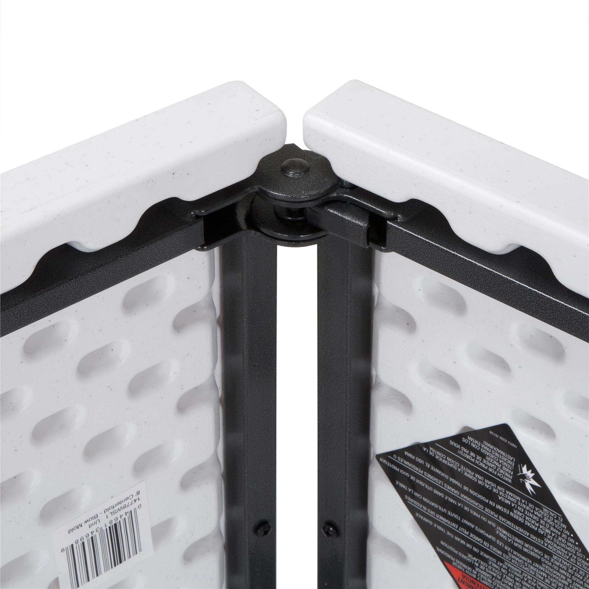 COSCO Deluxe 8 foot x 30 inch Fold-in-Half Blow Molded Folding Table, White