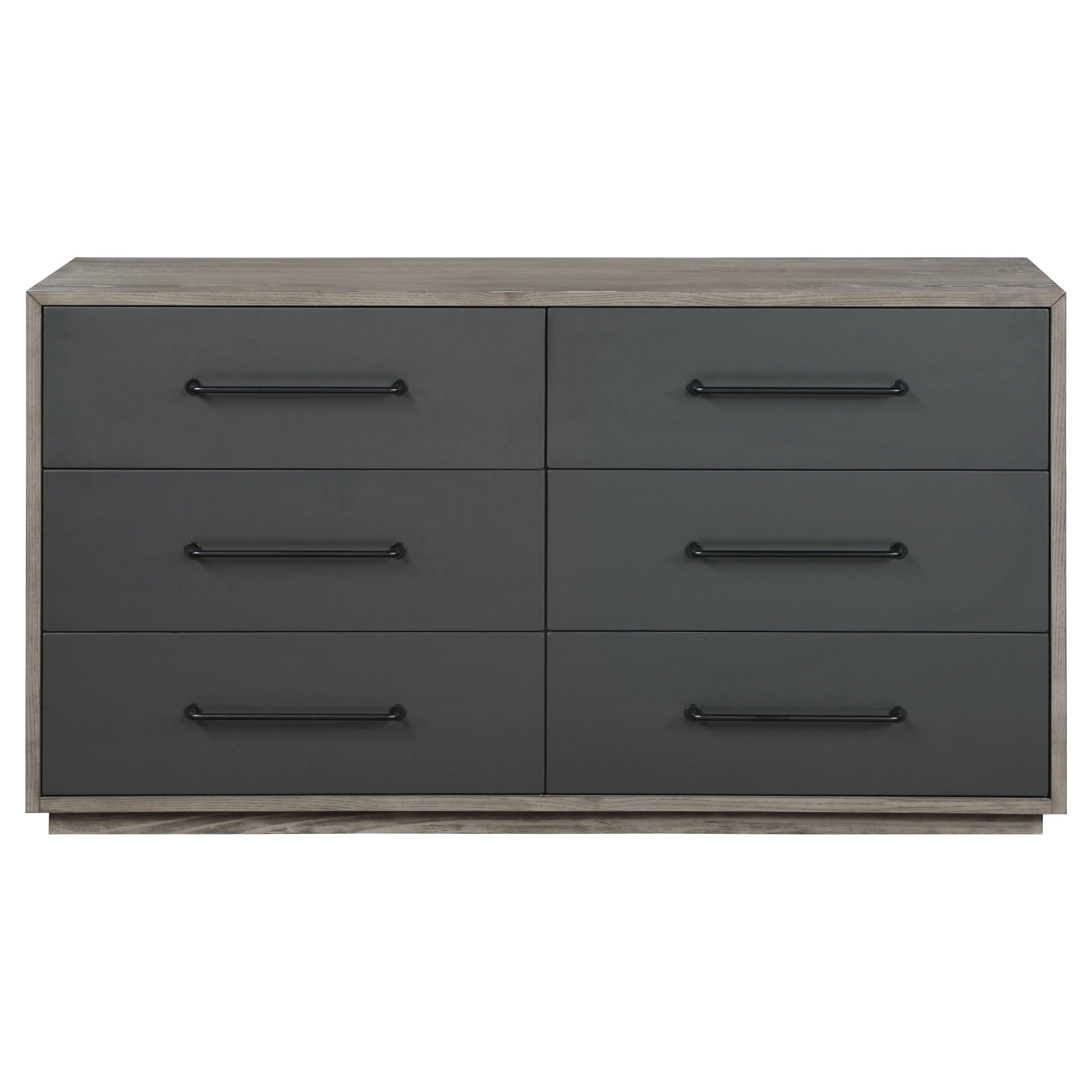 ACME Estevon 6-Drawer Rectangular Dresser in Gray Oak and Black