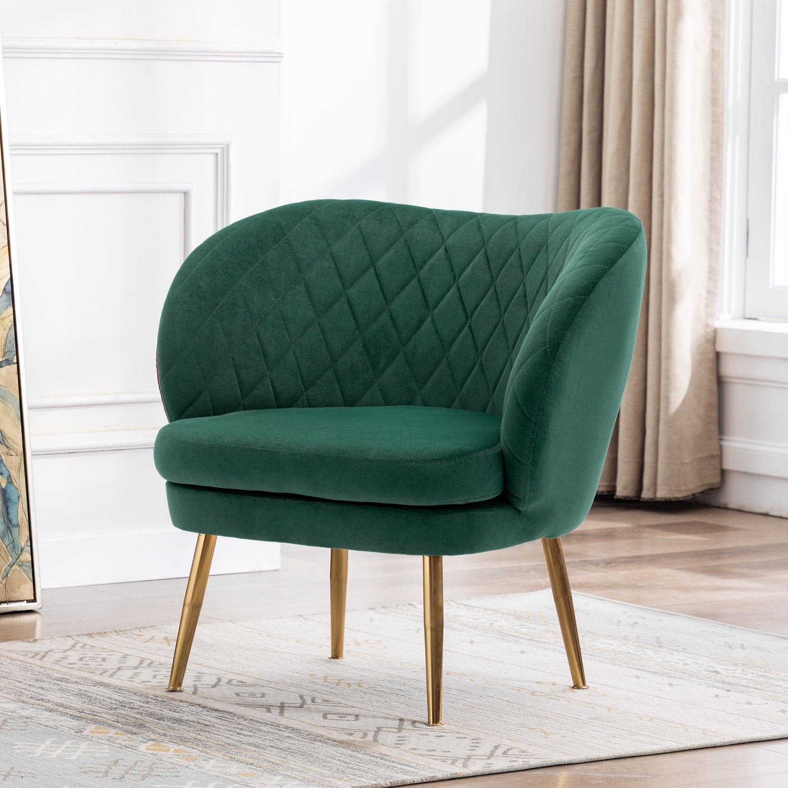 Duhome Accent Chair Single Sofa with Arm Velvet Blue 1 Pcs