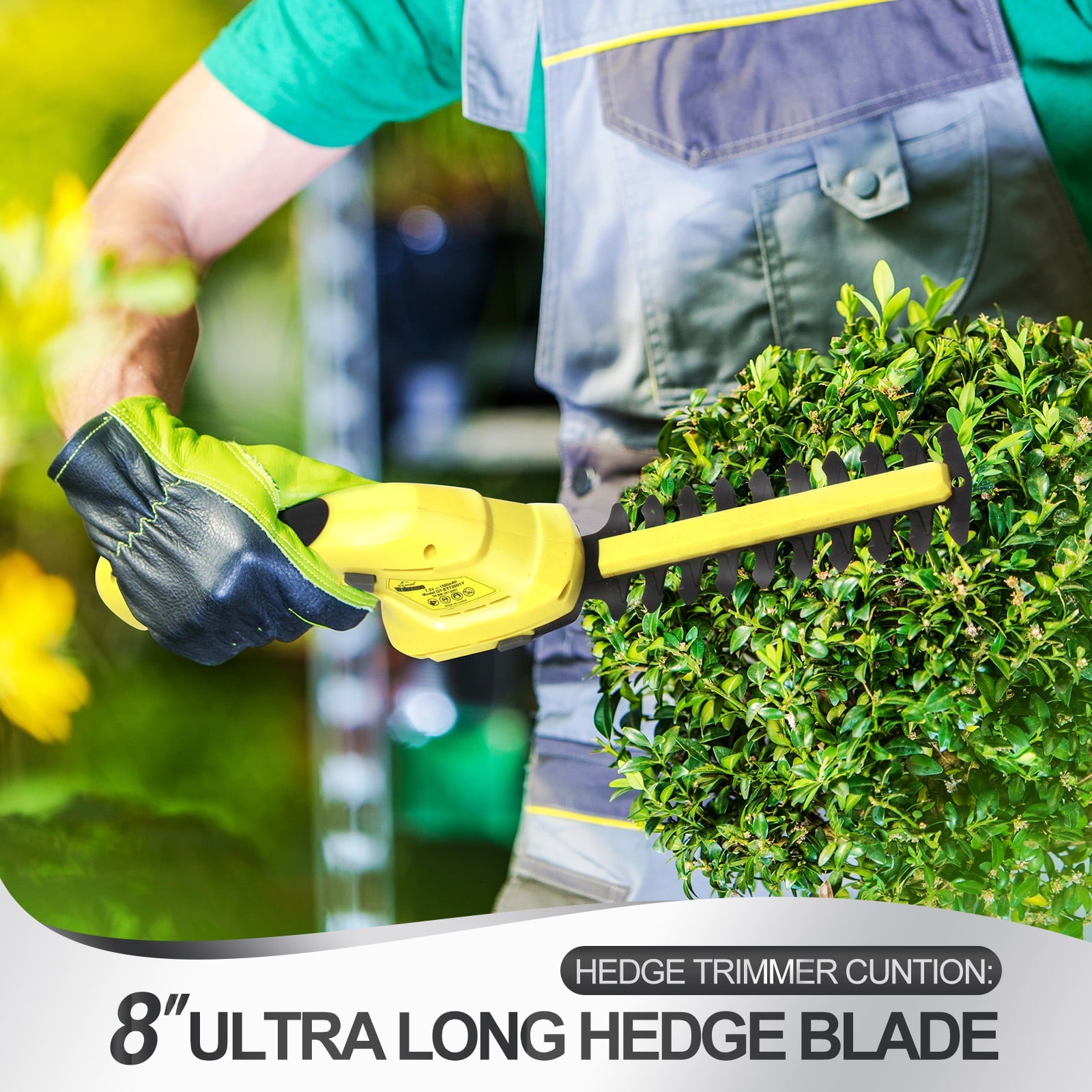 Walensee Cordless Grass Shear & Hedge Trimmer, 2-in-1, 7.2V, Yellow