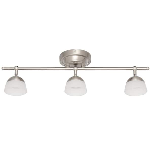 Madison 2 ft. 3-Light Satin Nickel LED Fixed Track with 400 LM/Head 1000027118