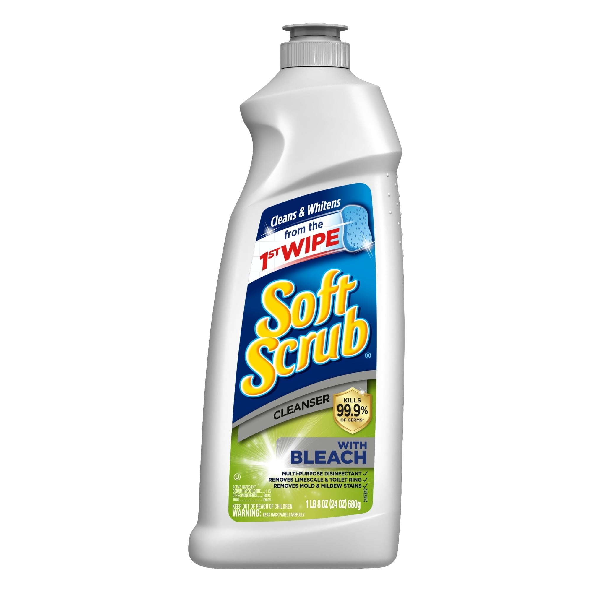 Soft Scrub Antibacterial Cleaner with Bleach Surface Cleanser, 24 Fluid Ounces