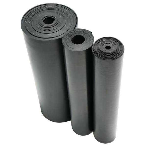 Cloth Inserted SBR 3/16 in. x 36 in. x 96 in. 70A Rubber Sheet - Black