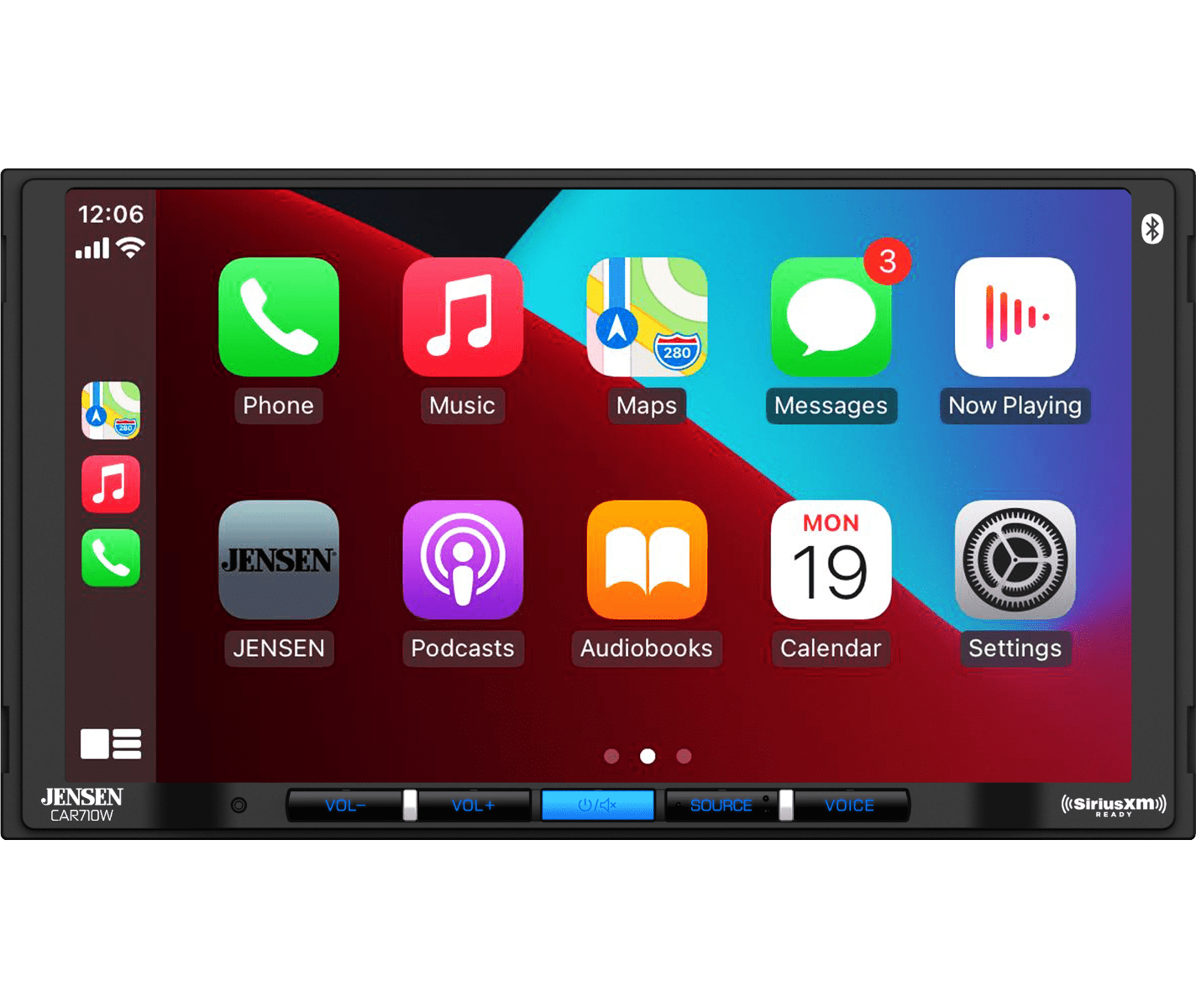 Jensen CAR710W 7” Mechless Multimedia Receiver with Wireless and Wired Apple CarPlay l Wireless and Wired Android Auto l SiriusXM-Ready l Built-in Bluetooth | USB Input with Charging