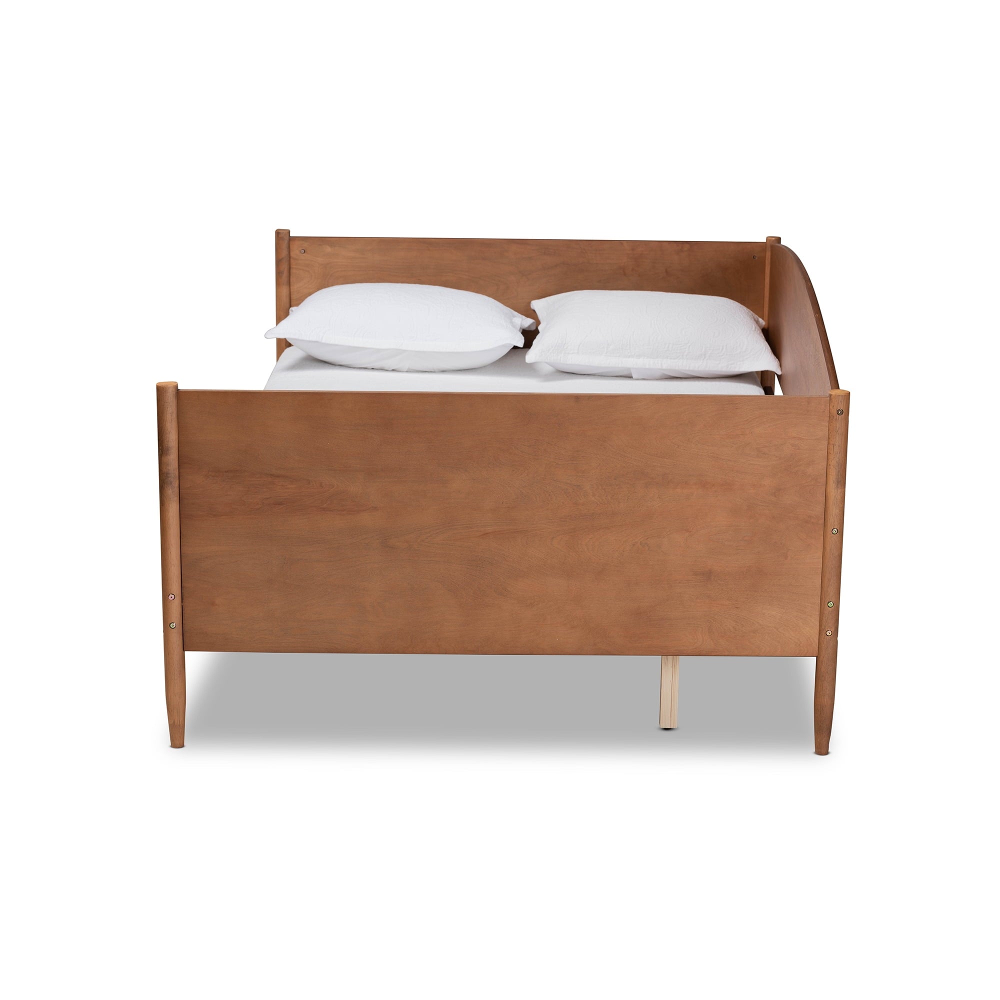 Baxton Studio Veles Mid-Century Wood Daybed, Full, Ash Walnut