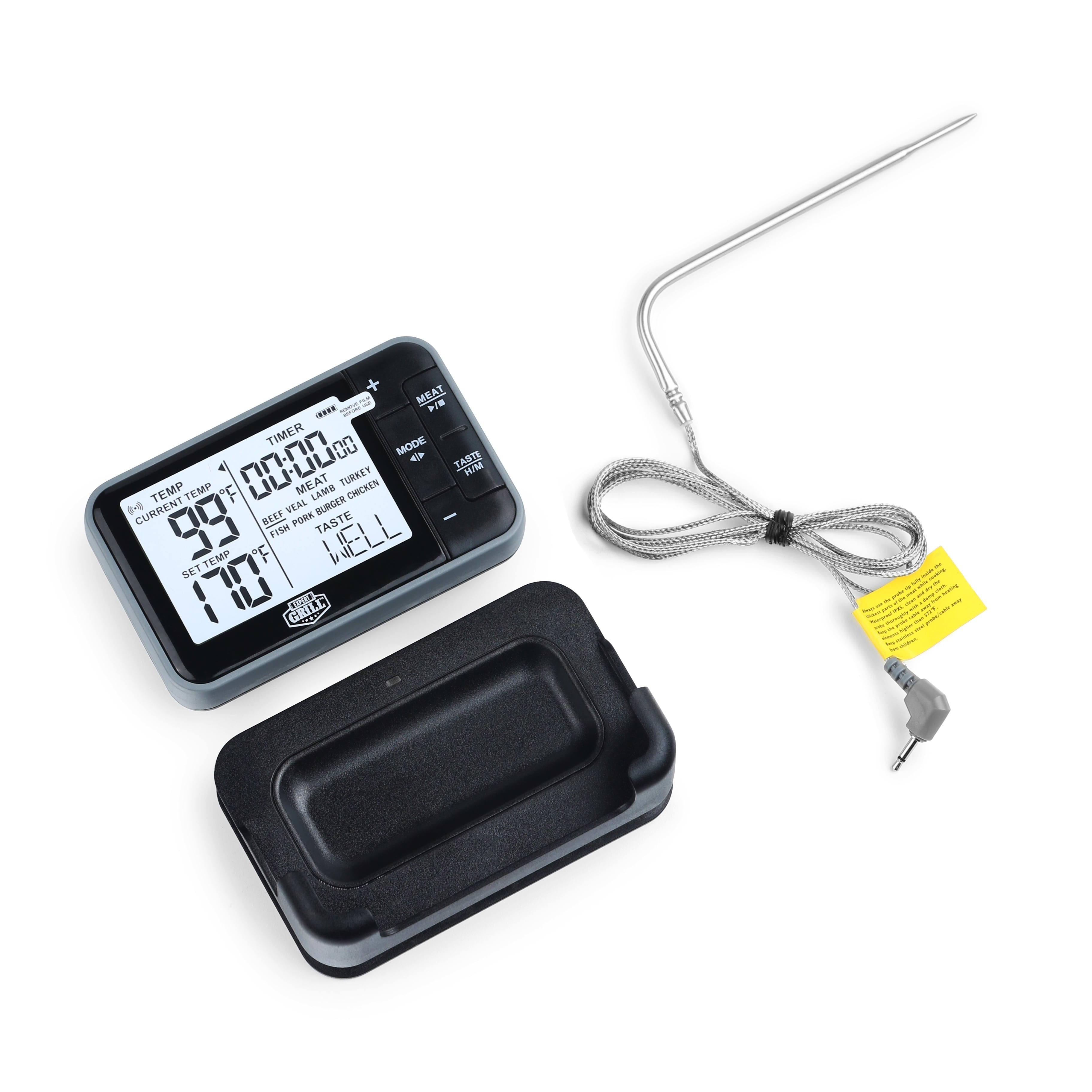 Expert Grill Wireless Digital BBQ Grilling Thermometer, Black and Gray