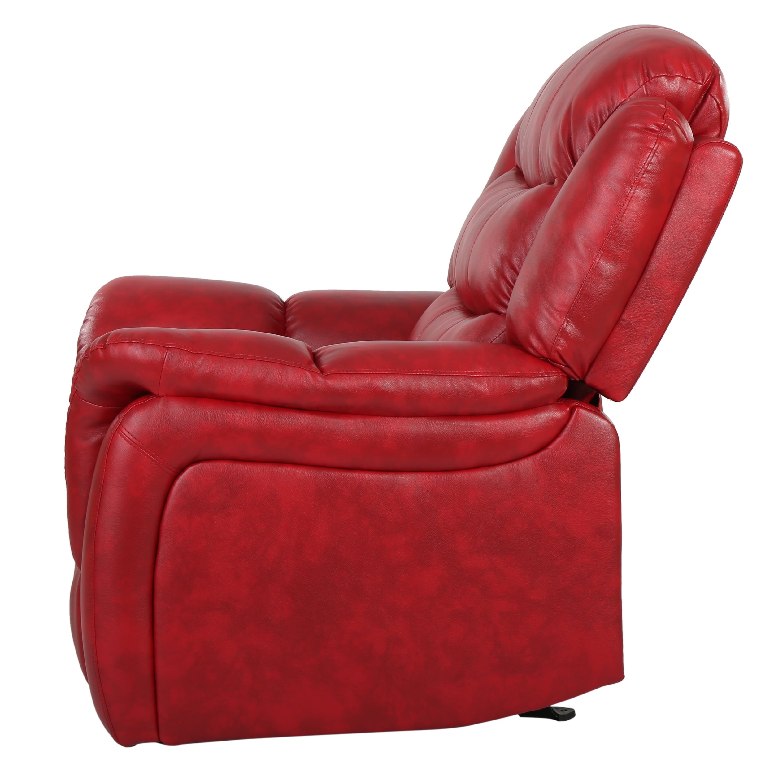 Noble House Haden Faux Leather Glider Recliner, Red