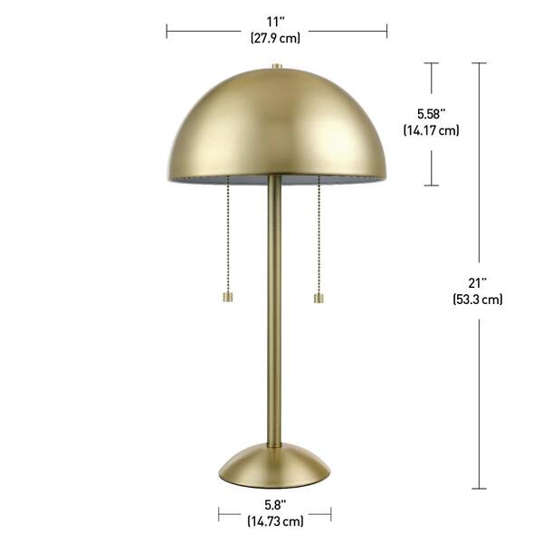 Haydel 21 in. 2-Light Matte Brass Table Lamp