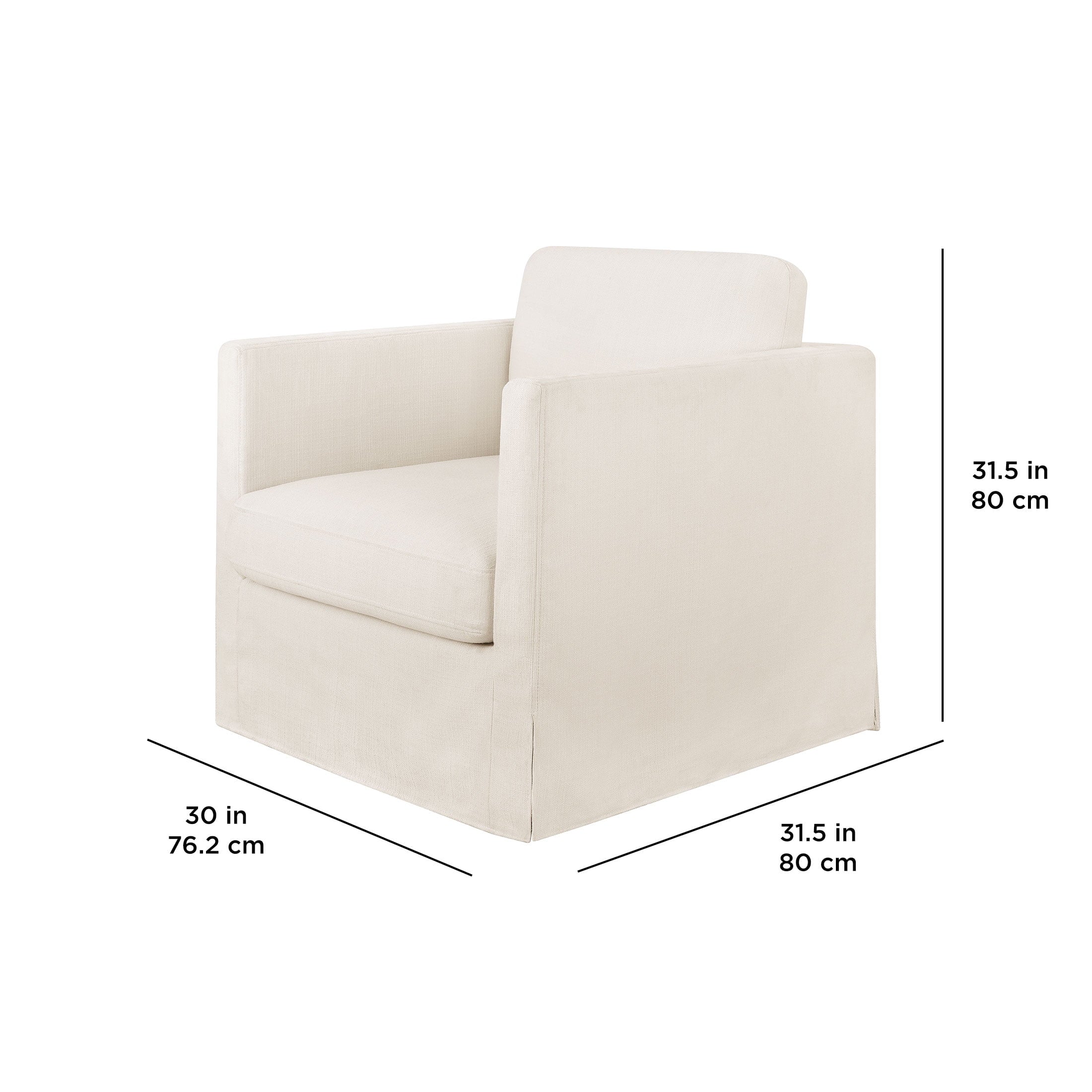 Better Homes & Gardens Waylen Slipcover Swivel Chair, Cream, by Dave & Jenny Marrs