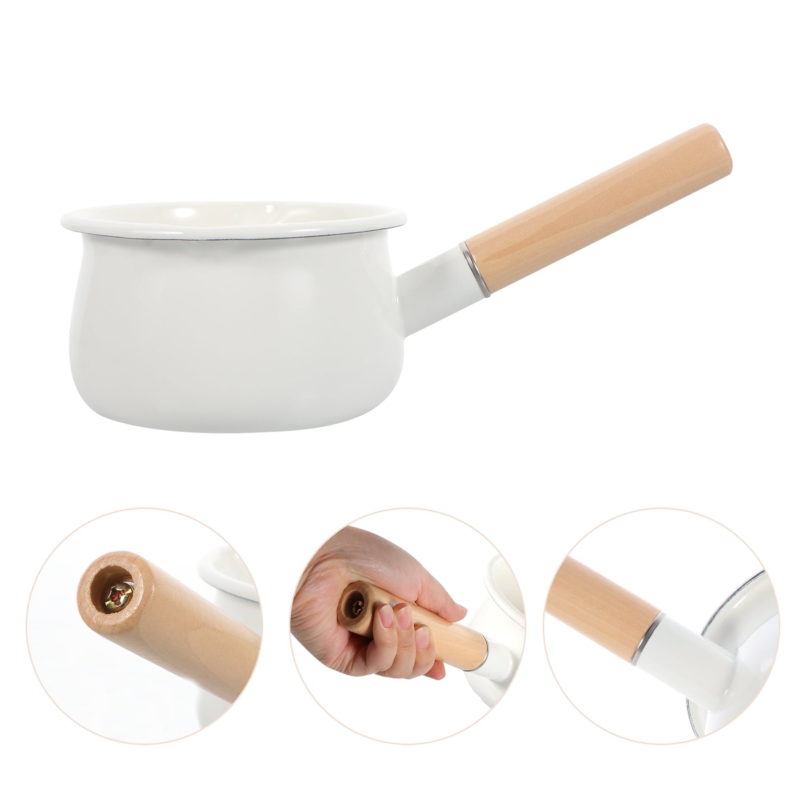 PotSmall Enamel Melting Chocolate Stovetop Cooking Noodlebaby Soup Spouts Pour Emaille Boiling Saucepan Geschirr Stove