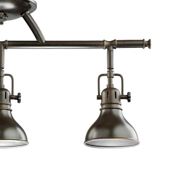 Hatteras Bay 1.9 ft. 3-Light Olde Bronze Halogen Ceiling Mounted Hard Wired Track Lighting Kit